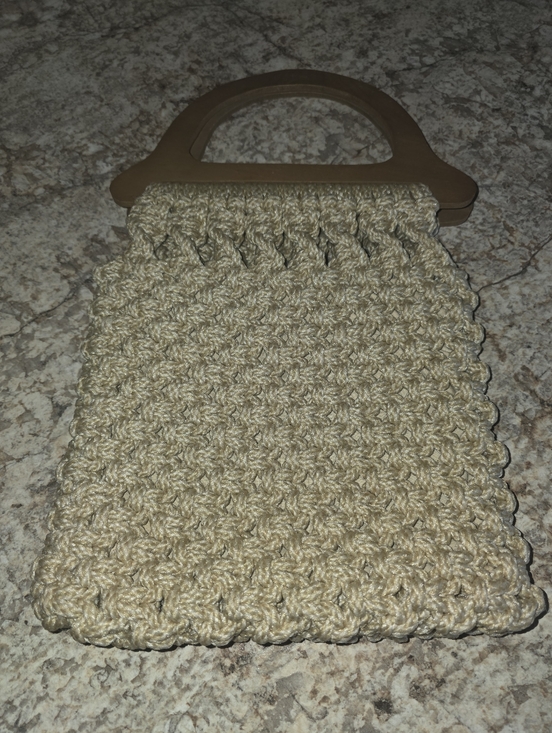 Handbags - Vintage Handcrafted Macrame Cream Crochet Top-Handle Women's Bag